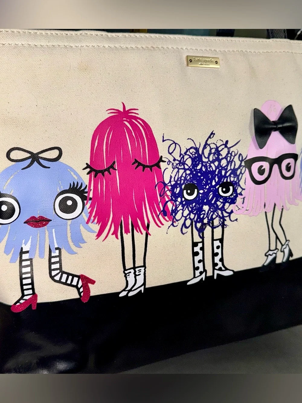 Kate Spade Imagination Monsters Party Francis Tote whimsical collectible - EUC